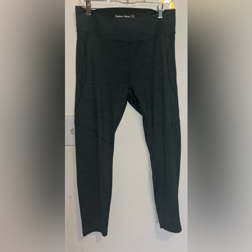 Outdoor Voices Dark Green Leggings Athletic Stretch Fit
